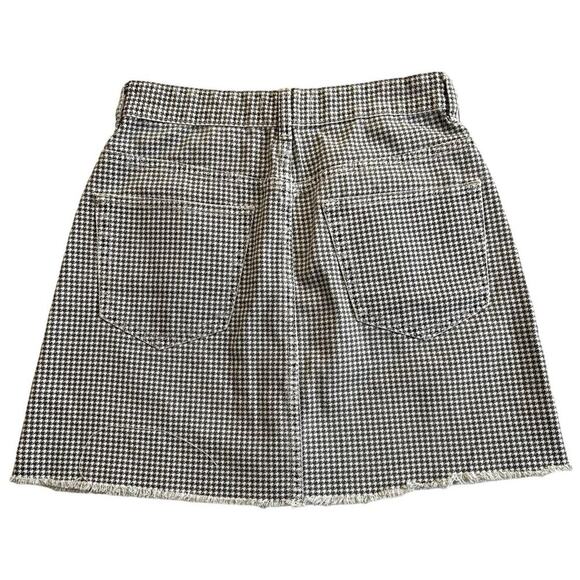 Zara Houndstooth Denim Mini Skirt Women Small Y2K 90s 80s coquette Flattering - Picture 3 of 6